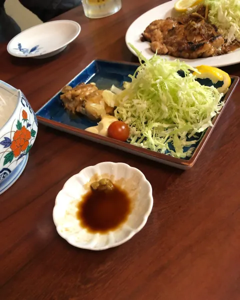 いちじく農園 キッチンさわ 生姜焼きと千切りキャベツの定食